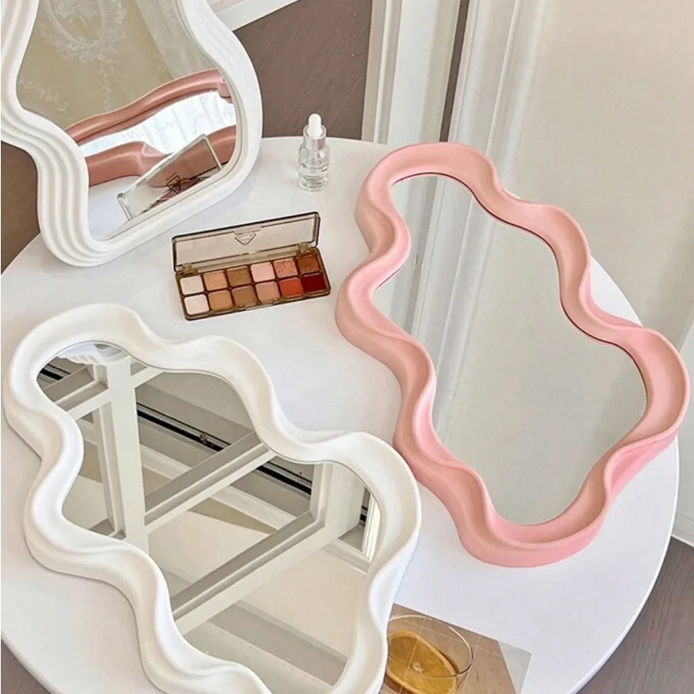 Student Dormitory Desktop/ Wall Hanging Cloud-Shaped Mirror, French Simple